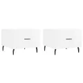 Tables basses 2 pcs blanc brillant 50x50x40cm bois d'ingénierie