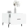 Tables basses 2 pcs blanc brillant 50x50x40cm bois d'ingénierie