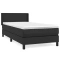 cadre de lit avec matelas Noir 90x190 cm Similicuir