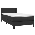 cadre de lit avec matelas Noir 90x190 cm Similicuir