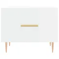 Table basse blanc brillant 50x50x40 cm bois d'ingénierie