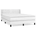 cadre de lit avec matelas Blanc 140x200cm Similicuir