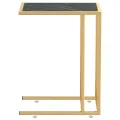 Table d'appoint ordinateur Marbre noir 50x35x65 cm Verre trempé