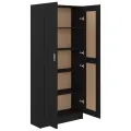 Bibliothèque Noir 82,5x30,5x185,5 cm Aggloméré