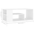 Table basse Blanc 100x50x40 cm Aggloméré
