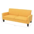 Ensemble de canapés 2 pcs Tissu Jaune