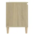 Meuble TV avec pieds en bois massif Chêne sonoma 103,5x35x50 cm