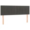cadre de lit et matelas Gris foncé 140x190cm Velours