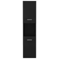 Armoire de salle de bain Noir 30x30x130 cm Aggloméré