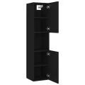 Armoire de salle de bain Noir 30x30x130 cm Aggloméré