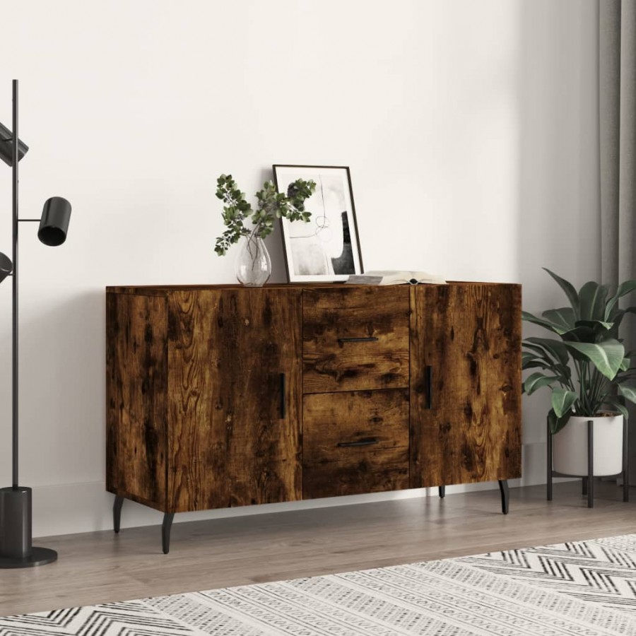 Buffet chêne fumé 100x36x60 cm bois d'ingénierie