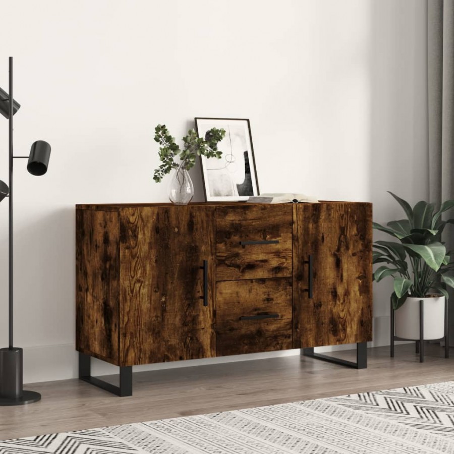 Buffet chêne fumé 100x36x60 cm bois d'ingénierie