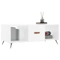 Table basse Blanc brillant 102x50x40 cm Bois d'ingénierie