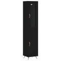 Buffet haut Noir 34,5x34x180 cm Bois d'ingénierie