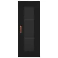 Buffet haut Noir 34,5x34x180 cm Bois d'ingénierie