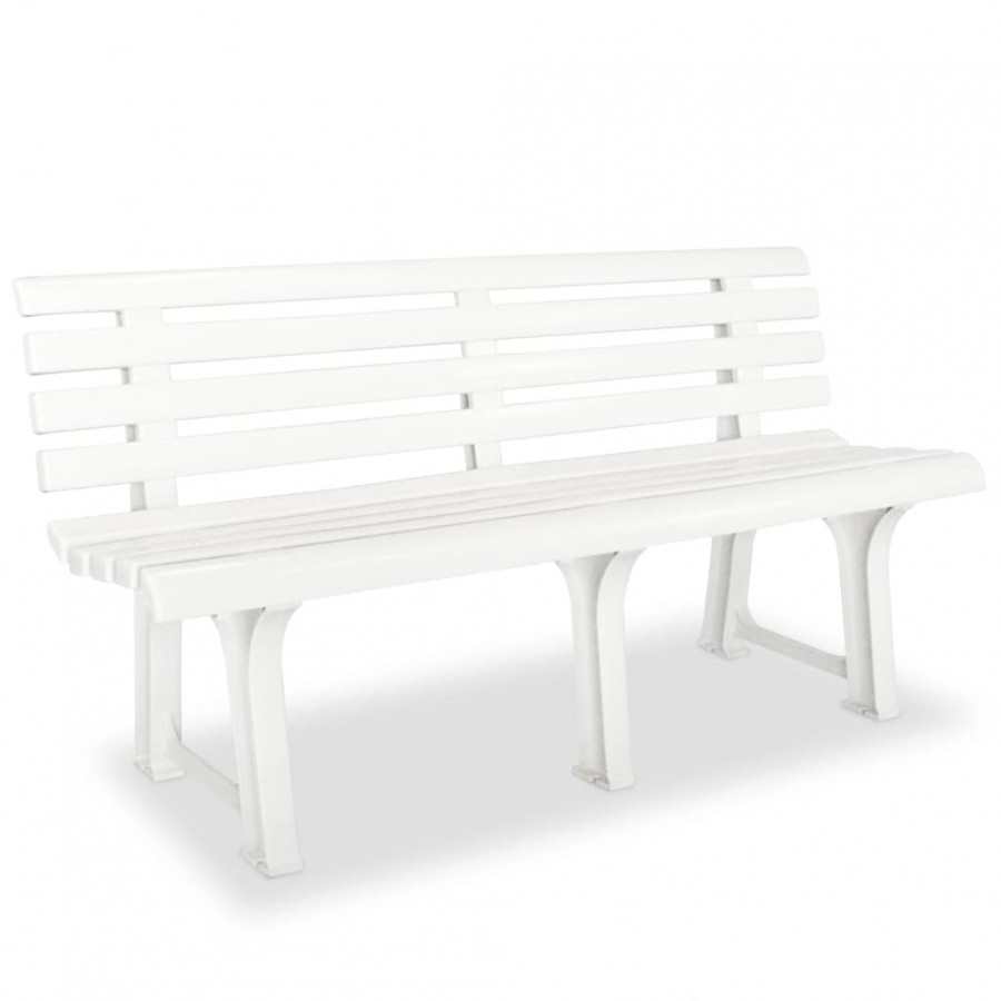 Banc de jardin 145,5 cm Plastique Blanc