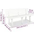 Banc de jardin 145,5 cm Plastique Blanc