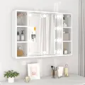 Armoire à miroir avec LED Blanc 76x15x55 cm