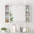 Armoire à miroir avec LED Blanc 76x15x55 cm