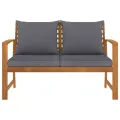 Banc de jardin et coussin gris foncé 120cm Bois solide d'acacia