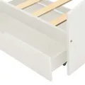 Cadre de lit avec 2 tiroirs blanc bois de pin massif 90x200 cm