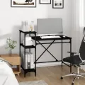 Bureau avec étagères noir 105x50x90 cm bois d'ingénierie et fer