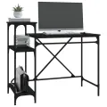 Bureau avec étagères noir 105x50x90 cm bois d'ingénierie et fer
