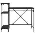 Bureau avec étagères noir 105x50x90 cm bois d'ingénierie et fer