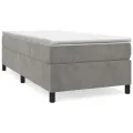 cadre de lit et matelas Gris clair 90x200 cm Velours
