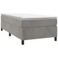 cadre de lit et matelas Gris clair 90x200 cm Velours