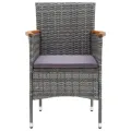 Chaises de salle à manger de jardin 4 pcs Résine tressée Gris