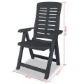 Chaises inclinables de jardin 4 pcs Plastique Anthracite
