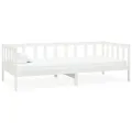 Lit de repos avec matelas 90x200 cm Blanc Bois de pin massif