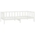 Lit de repos avec matelas 90x200 cm Blanc Bois de pin massif