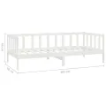 Lit de repos avec matelas 90x200 cm Blanc Bois de pin massif