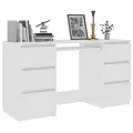 Bureau Blanc 140x50x77 cm Bois d'ingénierie