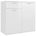 Buffet Blanc brillant 80x36x75 cm Aggloméré
