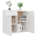 Buffet Blanc brillant 80x36x75 cm Aggloméré