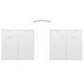 Buffet Blanc brillant 80x36x75 cm Aggloméré
