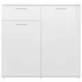 Buffet Blanc brillant 80x36x75 cm Aggloméré