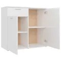Buffet Blanc brillant 80x36x75 cm Aggloméré