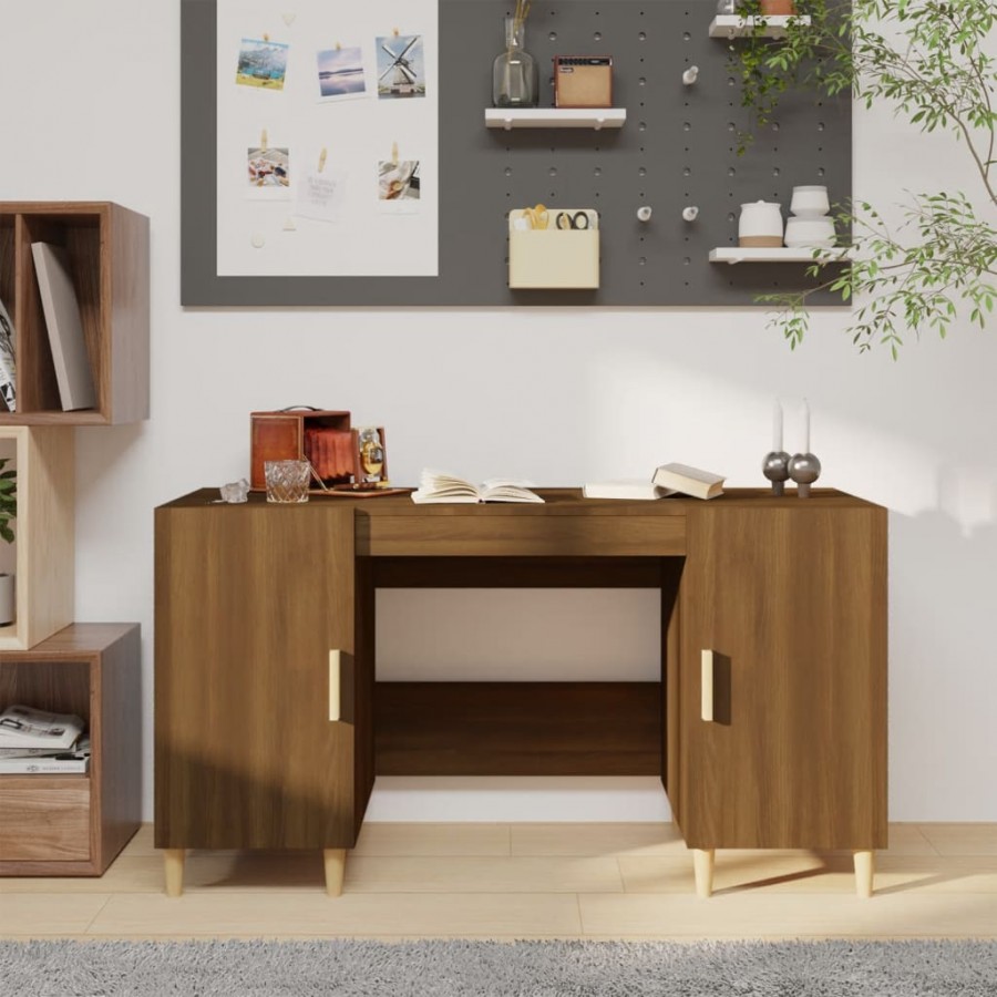 Bureau Chêne marron 140x50x75 cm Bois d'ingénierie