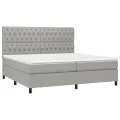 cadre de lit et matelas et LED Gris clair 200x200 cm