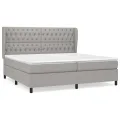 cadre de lit avec matelas Gris clair 200x200cm Tissu