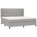 cadre de lit avec matelas Gris clair 200x200cm Tissu