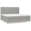 cadre de lit avec matelas Gris clair 200x200cm Tissu