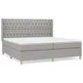 cadre de lit avec matelas Gris clair 200x200cm Tissu
