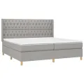 cadre de lit avec matelas Gris clair 200x200cm Tissu