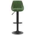 Tabourets de bar lot de 2 vert foncé velours