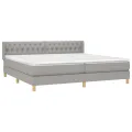 cadre de lit avec matelas Gris clair 200x200cm Tissu